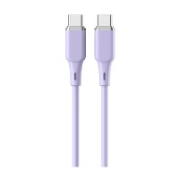 Lemontti Liquid Silicon Type-C към Type-C кабел, PD 60W, 1.2 м, лилав
