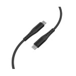 Lemontti кабел USB-C към USB-C, алуминиев, устойчив на огъване, бързо зареждане 60W, 2 м, черен