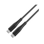 Lemontti кабел USB-C към USB-C, алуминиев, устойчив на огъване, бързо зареждане 60W, 2 м, черен