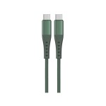 Lemontti кабел USB-C към USB-C, алуминиев, устойчив на огъване, бързо зареждане 60W, 2 м, зелен