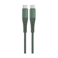 Lemontti Bending Type-C към Type-C алуминиев кабел, PD 65W, 1.2 м, зелен