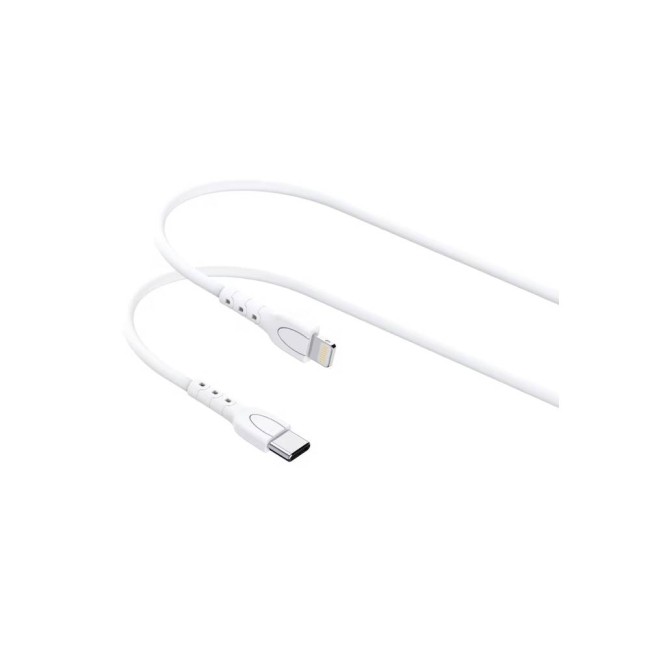 Lemontti Wind кабел за бързо зареждане Type-C към Lightning, PD 30W, 1.2 м, бял