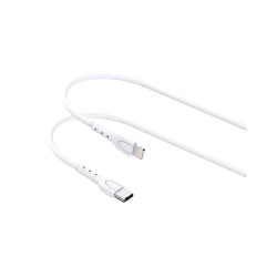 Lemontti Wind кабел за бързо зареждане Type-C към Lightning, PD 30W, 0.5 м, бял