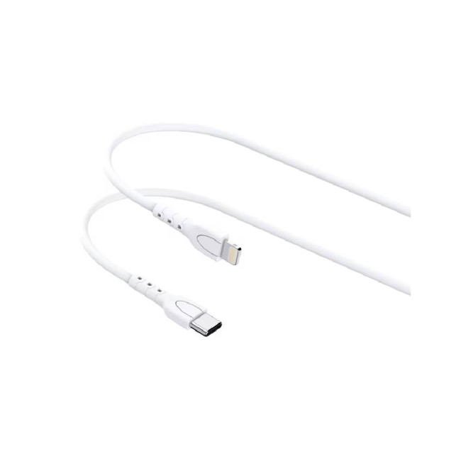 Lemontti Wind кабел за бързо зареждане Type-C към Lightning, PD 30W, 0.5 м, бял