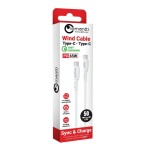 Lemontti Wind Type-C към Type-C кабел, PD до 65W, 0.5 м, бял Lemontti Wind Type-C към Type-C кабел, PD до 65W, 0.5 м, бял