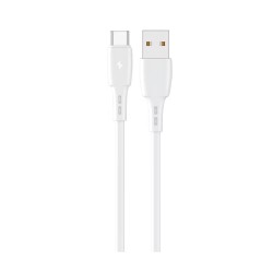 Lemontti Wind кабел за бързо зареждане USB-A към Type-C, 1.2 м, бял