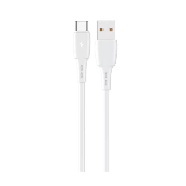 Lemontti Wind кабел за бързо зареждане USB-A към Type-C, 1.2 м, бял Lemontti Wind кабел за бързо зареждане USB-A към Type-C, 1.2 м, бял