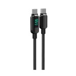 Lemontti USB Type-C към USB Type-C кабел с дисплей, 100W, 2 м, черен