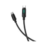 Lemontti USB Type-C към USB Type-C кабел с дисплей, 100W, 2 м, черен