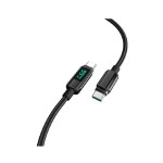 Lemontti USB Type-C към USB Type-C кабел с дисплей, 100W, 2 м, черен