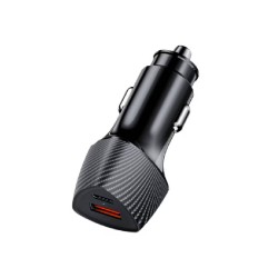 Lemontti зарядно за кола, Fast Charge 48W, 2x Type-C PD и USB QC 3.0, черно