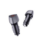 Lemontti зарядно за кола, Fast Charge 48W, 2x Type-C PD и USB QC 3.0, черно