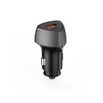 Lemontti зарядно за кола, Fast Charge 48W, 2x Type-C PD и USB QC 3.0, черно