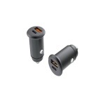 Lemontti 65W зарядно за автомобил Fast Charge с 2x Type-C PD + USB-A QC, черно