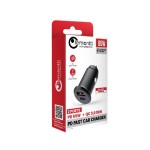 Lemontti 65W зарядно за автомобил Fast Charge с 2x Type-C PD + USB-A QC, черно