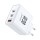 Lemontti GaN мрежово зарядно устройство 65W (2x USB-C PD + USB-A), бяло