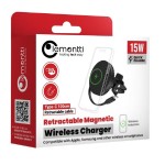 Lemontti MagSafe автомобилна стойка с безжично зареждане и Type-C кабел (1 m), черна