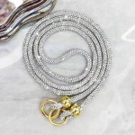 Lemontti връзка за телефон с кристали, 120 см, бяла