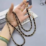 Lemontti връзка за телефон с перли, 120 см, черна
