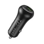 Lemontti 20W PD зарядно за автомобил, USB QC 3.0 + Type-C кабел 1м, черно/сребристо