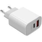 Lemontti мрежово зарядно устройство 20W с USB-C, USB-A и Type-C кабел Lemontti мрежово зарядно устройство 20W с USB-C, USB-A и Type-C кабел