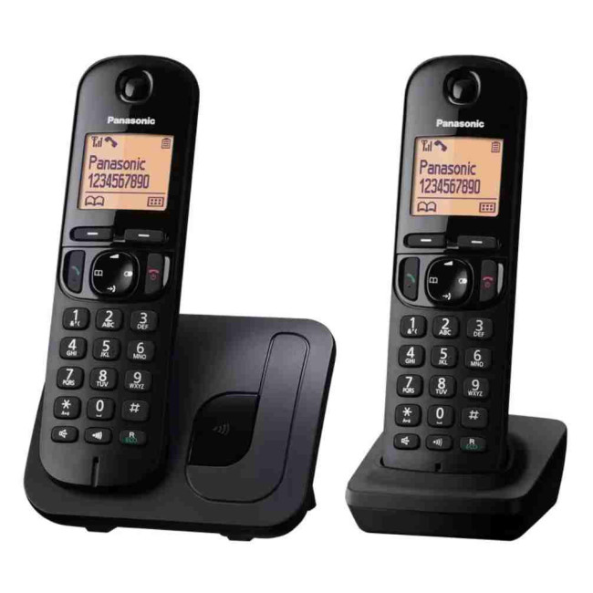 Panasonic KX-TGC212FXB DECT телефони, 2 бр., черни