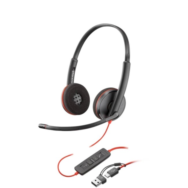 POLY BLACKWIRE C3220 USB-A слушалки с микрофон POLY BLACKWIRE C3220 USB-A слушалки с микрофон