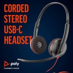 Poly Blackwire C3220 USB-C стерео слушалки с микрофон, черни Poly Blackwire C3220 USB-C стерео слушалки с микрофон, черни