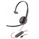 POLY Blackwire 3210 USB-C жична моно слушалка с USB-C/A адаптер