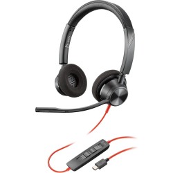 Poly Blackwire 3320 USB-C стерео слушалки с микрофон и USB-C/USB-A адаптер