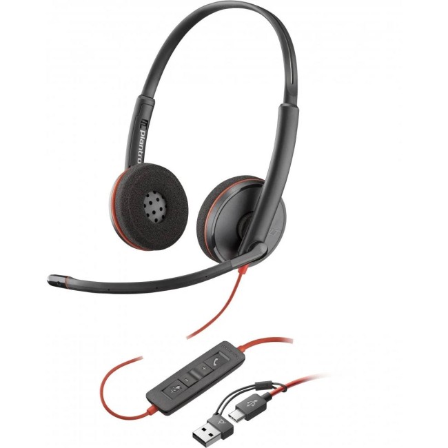 HP Poly Blackwire 3220 стерео слушалки с микрофон USB-C и USB-C към USB-A адаптер (Bulk опаковка) HP Poly Blackwire 3220 стерео слушалки с микрофон USB-C и USB-C към USB-A адаптер (Bulk опаковка)