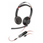 Poly Blackwire 5220 Stereo USB-C слушалка с 3,5 mm жак и USB-C към USB-A адаптер Poly Blackwire 5220 Stereo USB-C слушалка с 3,5 mm жак и USB-C към USB-A адаптер