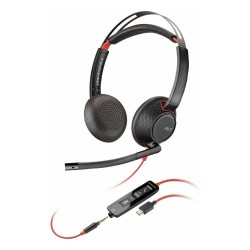 Poly Blackwire 5220 Stereo USB-C слушалка с 3,5 mm жак и USB-C към USB-A адаптер