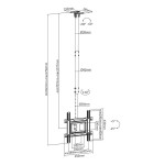 SBOX CPLB-9441 TV стойка за таван, 32'' - 70'' / 81 - 178 см, черен 