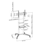 SBOX FS-400 TV подова подвижна стойка, 37“- 70“ / 94-178 см, черен