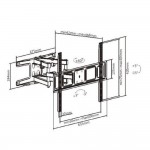 SBOX PLB-3646, стойка за стена, 37“- 80“ / 94 - 203 см, черен