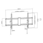 SBOX PLB-5948T TV стойка за стена, 43'' / 109 см - 90'' / 229 см, сив