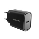 Tellur PD 3.0 стенно зарядно, 20W, USB-C, черен