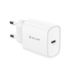 Tellur PD 3.0 стенно зарядно, 20W, USB-C, бял