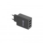 Tellur HC302 3 Ports USB стенно зарядно, 3 в 1, 3 x USB, 4.8A, черно