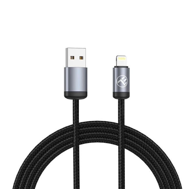 Tellur минималистичен USB към Lightning кабел, 3A, 1m, черен