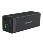 Tellur PDHC2 стенно зарядно устройство 65W, 2xPD 3.0, 2xQC 3.0, черно