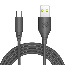 Кабел Tellur USB to Type-C, 3A, Силиконов, 1 м, Черен Кабел Tellur USB to Type-C, 3A, Силиконов, 1 м, Черен