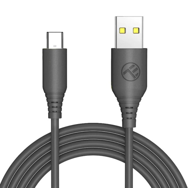 Кабел Tellur USB to Type-C, 3A, Силиконов, 1 м, Черен