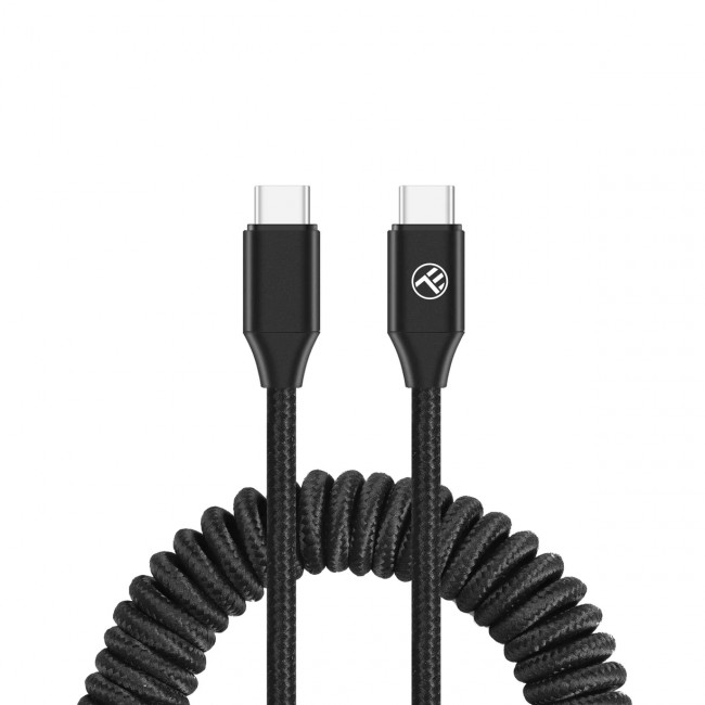 Tellur разтегаем кабел USB-C към USB-C, до 60W PD, 1.8 м, черен Tellur разтегаем кабел USB-C към USB-C, до 60W PD, 1.8 м, черен