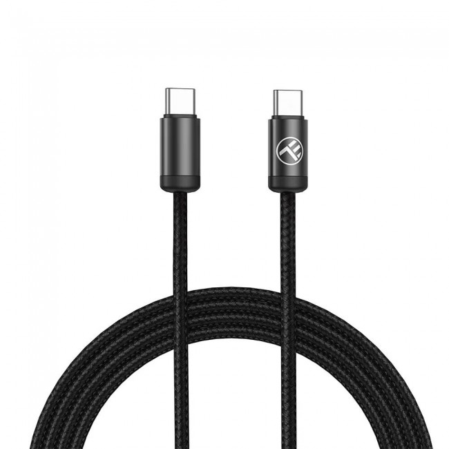 Tellur TLL155791 минималистичен кабел USB-C към USB-C, 60 W, 1 м, черен Tellur TLL155791 минималистичен кабел USB-C към USB-C, 60 W, 1 м, черен