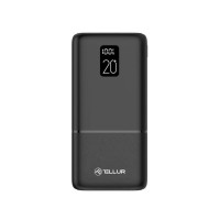 Tellur Boost Pro PD202 външна батерия, 20000mAh, 2xQC3.0 22.5W + PD 20W, LCD дисплей, черен