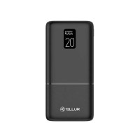 Tellur Boost Pro PD202 външна батерия, 20000 mAh, 2x QC3.0 22.5 W + PD 20 W, LCD дисплей, черен