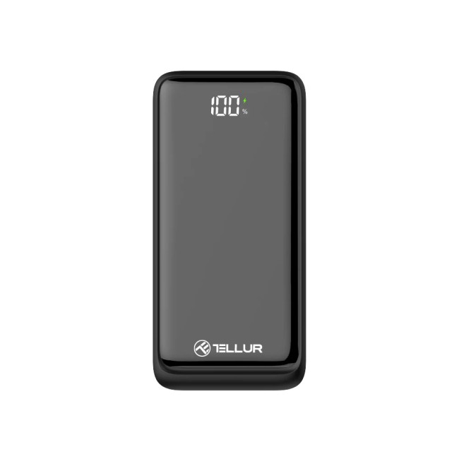 Tellur Boost Pro PD303 външна батерия 30000mAh, 2× QC 3.0 22.5W + USB-C PD 20W, LCD дисплей, черна