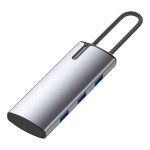 Tellur USB-C hub, 1xPD 3.0 100W, 1xHDMI 4K, 3xUSB 3.0, алуминий, сив